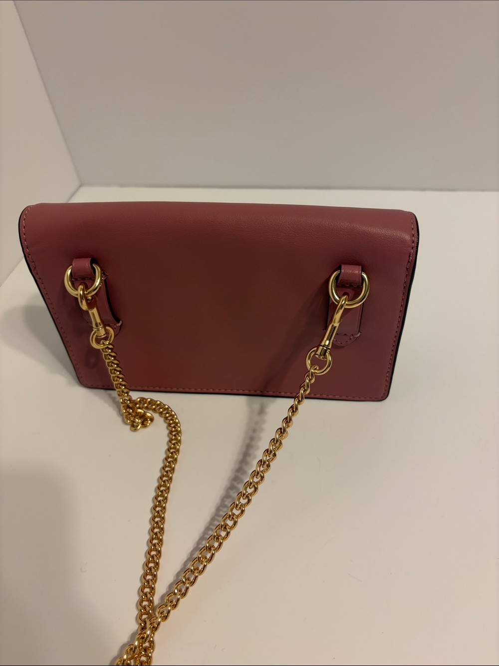 Coach Pink Floral Appliqué Crossbody with Gold Chain - Picture 5 of 11